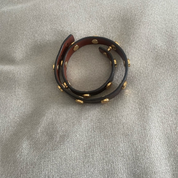 Tory Burch Miller Double Wrap Leather Bracelet – Brown & Gold - Picture 3 of 6